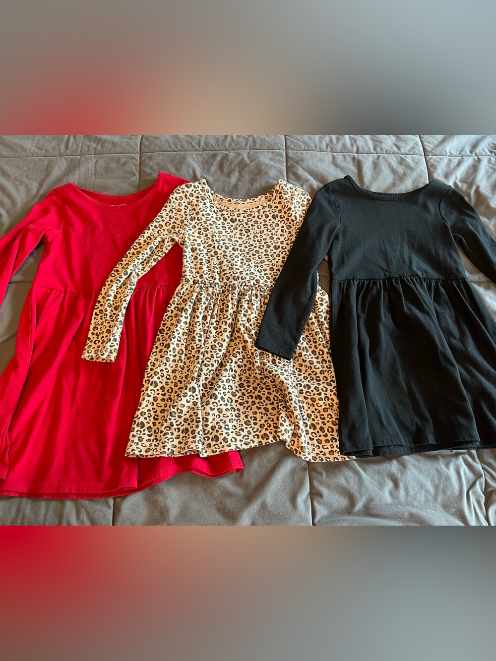 Red, Leopard & Black Long-Sleeve Skater Dresses